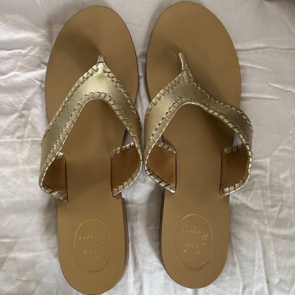 Jack Rogers Size 11 Gold Sandals